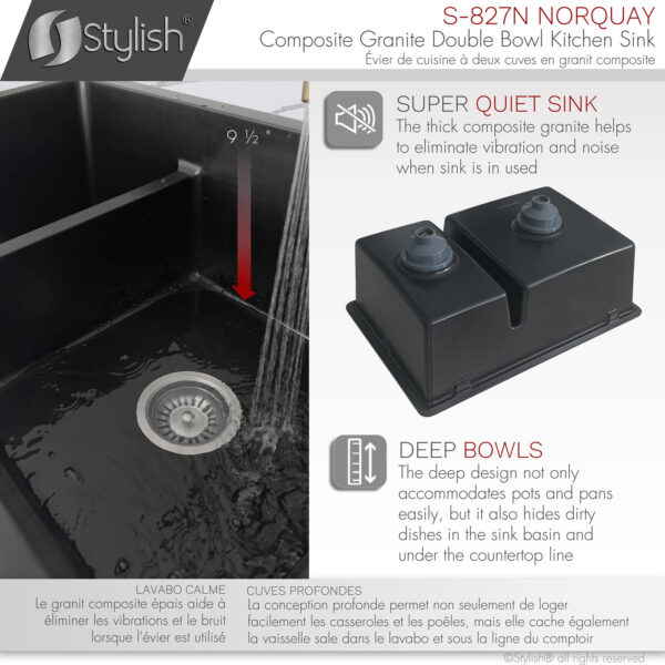 Stylish 27'' Norquay Kitchen Sink, product view 5