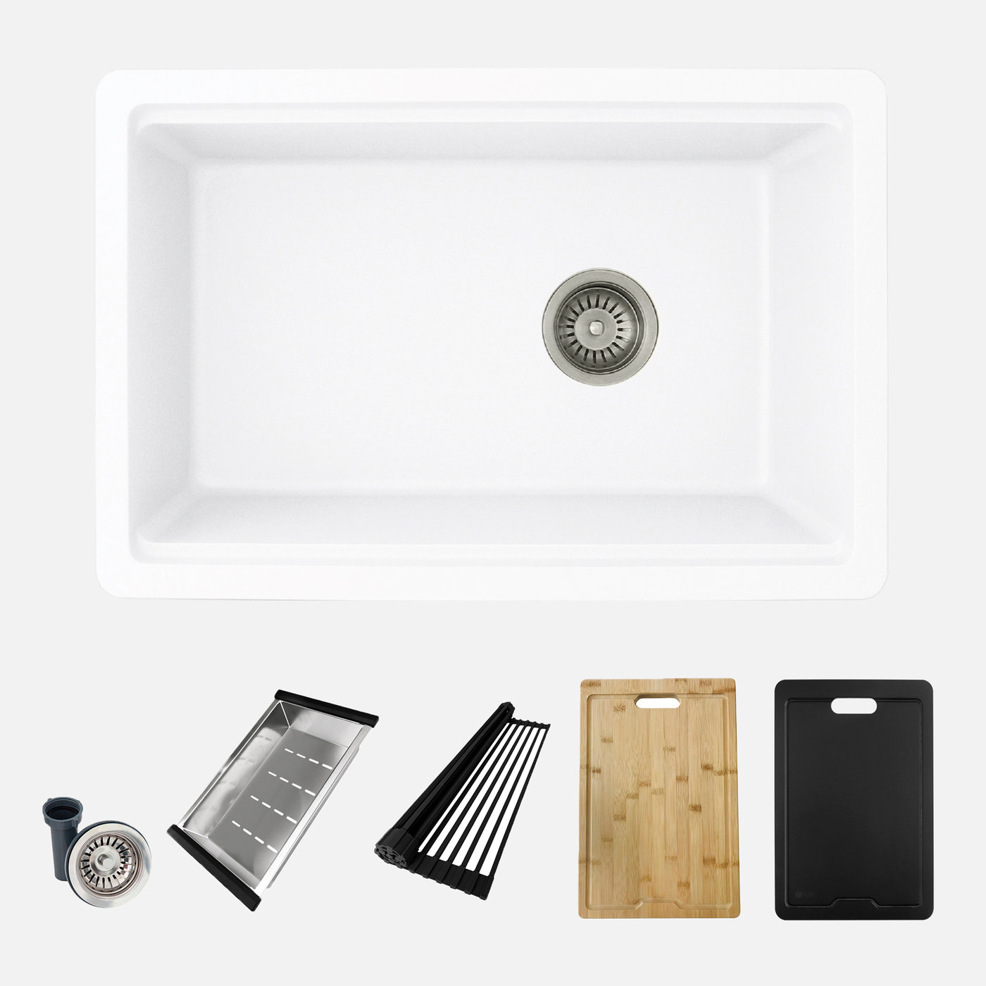 s_828wh_main_gray.jpg Stylish 28'' Kinbrook Kitchen Sink, product view 1