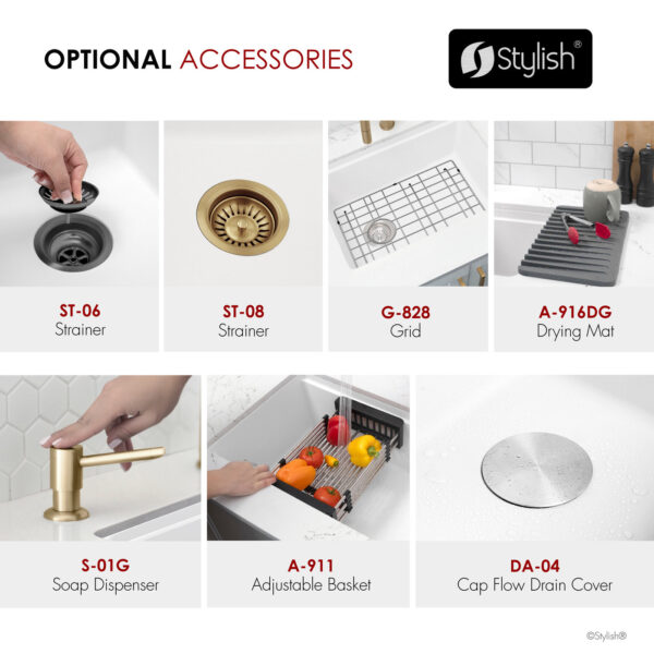 Stylish 28'' Kinbrook Kitchen Sink, product view 12