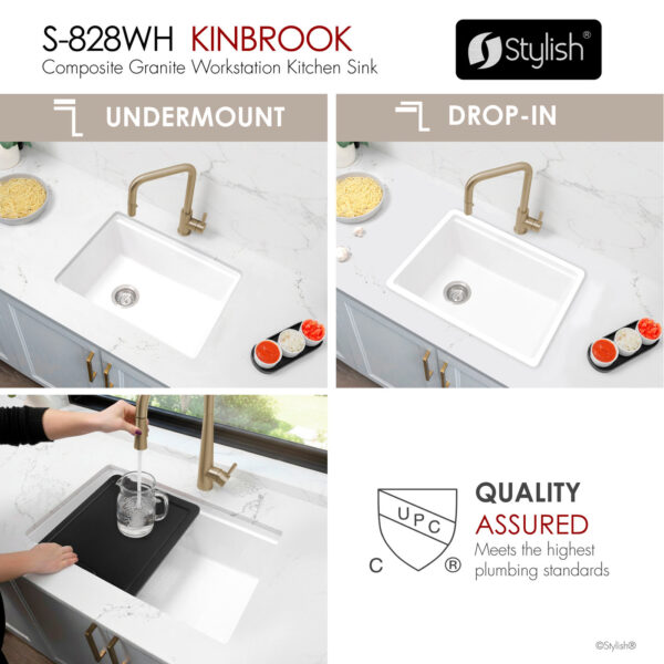 Stylish 28'' Kinbrook Kitchen Sink, product view 3