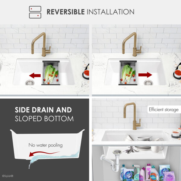 Stylish 28'' Kinbrook Kitchen Sink, product view 6