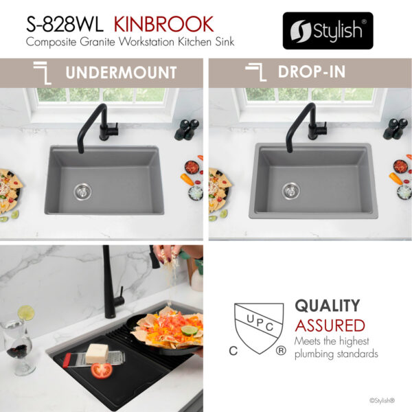 Stylish 28'' Kinbrook Kitchen Sink, product view 3