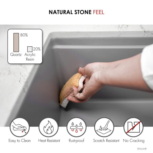 Stylish 28'' Kinbrook Kitchen Sink, product view 8