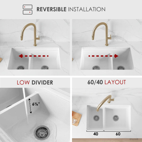 Stylish 30'' Waterton Kitchen Sink, product view 6