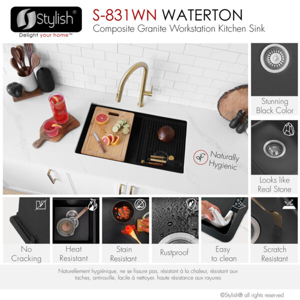Stylish 30'' Waterton Kitchen Sink, product view 12