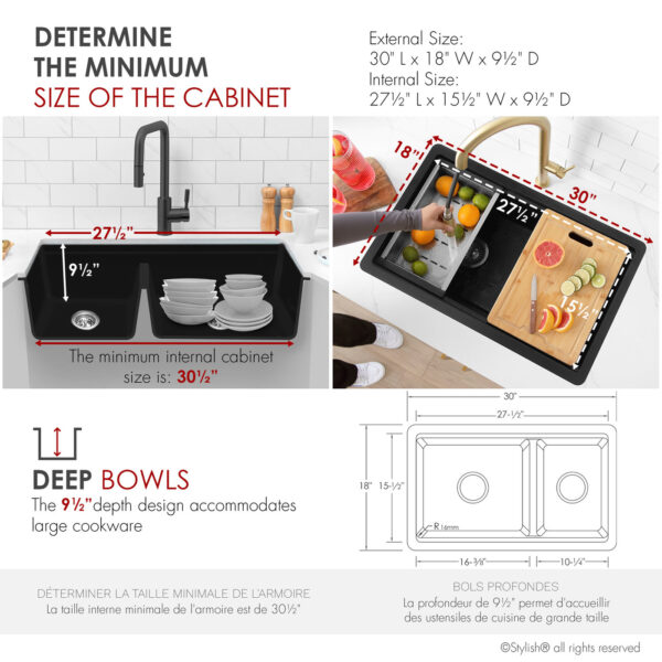 Stylish 30'' Waterton Kitchen Sink, product view 4