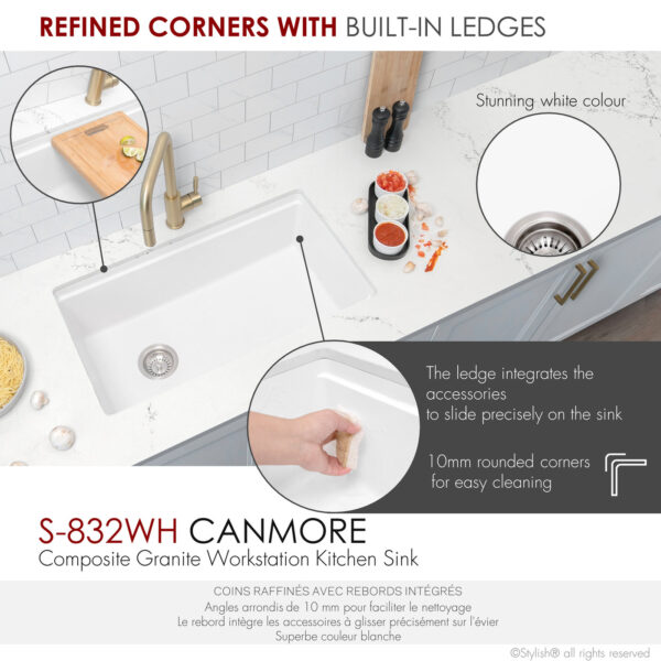 Stylish 32'' Canmore Kitchen Sink, product view 4