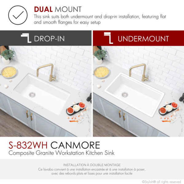 Stylish 32'' Canmore Kitchen Sink, product view 6