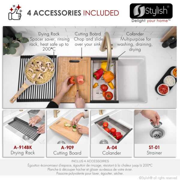 Stylish 32'' Canmore Kitchen Sink, product view 8