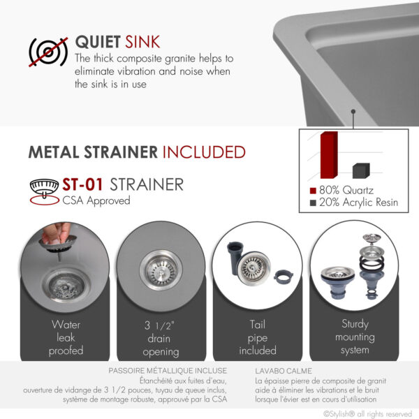 Stylish 32'' Canmore Kitchen Sink, product view 10
