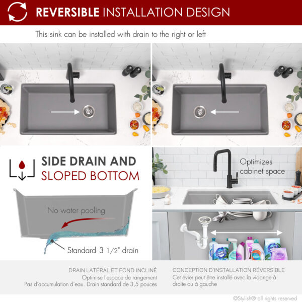 Stylish 32'' Canmore Kitchen Sink, product view 11