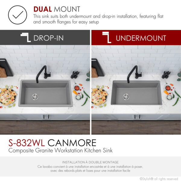 Stylish 32'' Canmore Kitchen Sink, product view 6