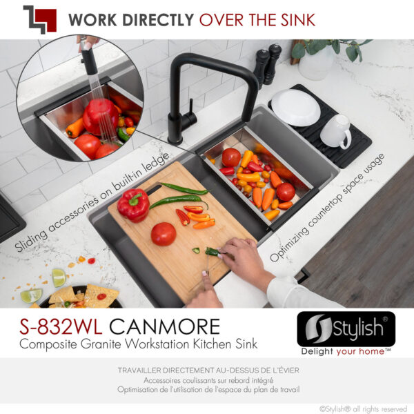 Stylish 32'' Canmore Kitchen Sink, product view 9