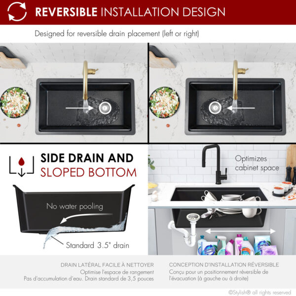 Stylish 32'' Canmore Kitchen Sink, product view 11