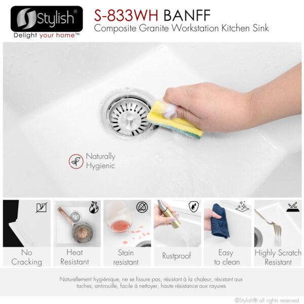 Stylish 33'' Banff Kitchen Sink, product view 12