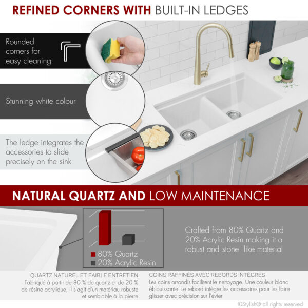 Stylish 33'' Banff Kitchen Sink, product view 3