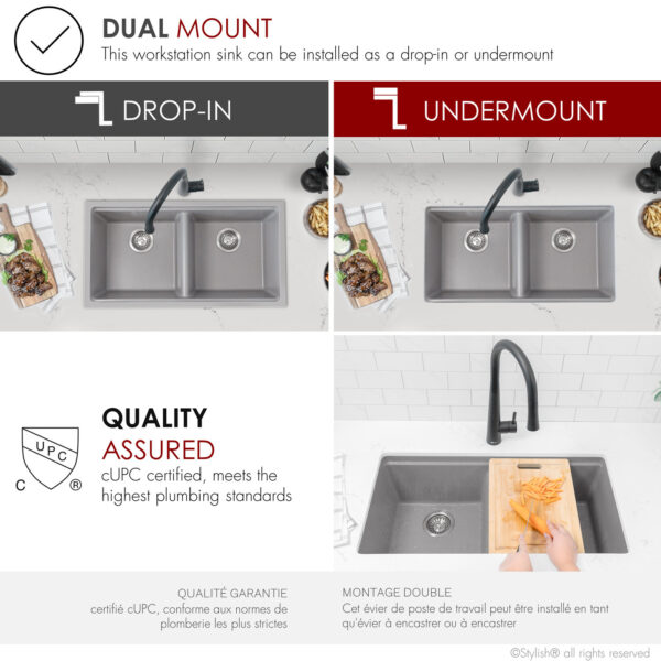 Stylish 33'' Banff Kitchen Sink, product view 5