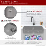 Stylish 33'' Banff Kitchen Sink, product view 8