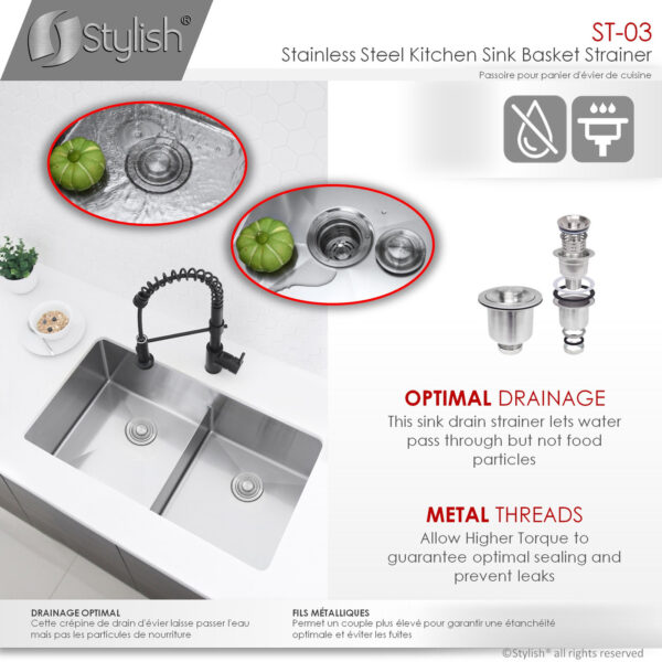 Stylish Luxury Basket Strainer Sink Strainer, product view 5