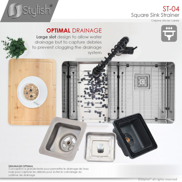 Stylish Square Strainer Sink Strainer, product view 5
