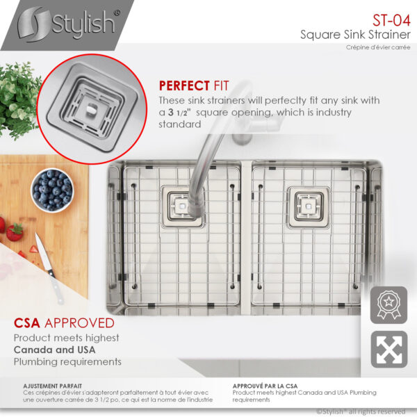 Stylish Square Strainer Sink Strainer, product view 7