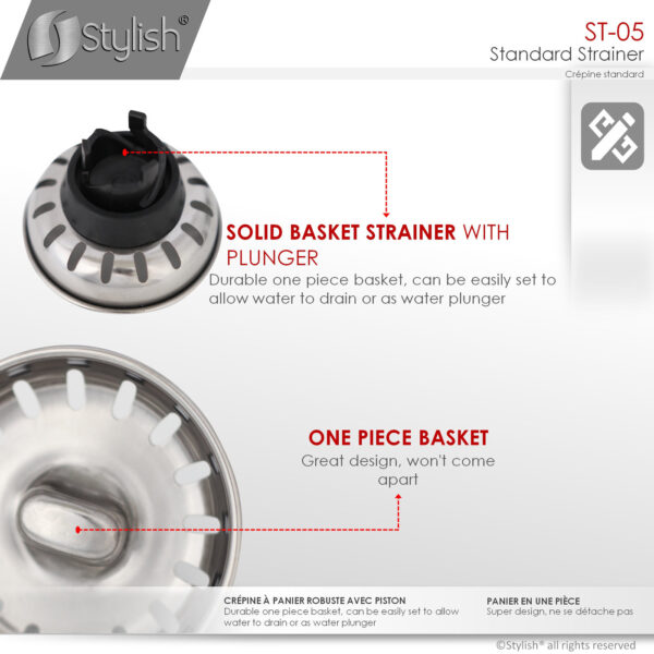 Stylish Standard Strainer Sink Strainer, product view 3