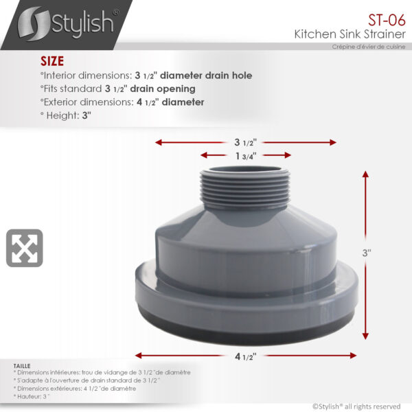 Stylish Black Strainer Sink Strainer, product view 6
