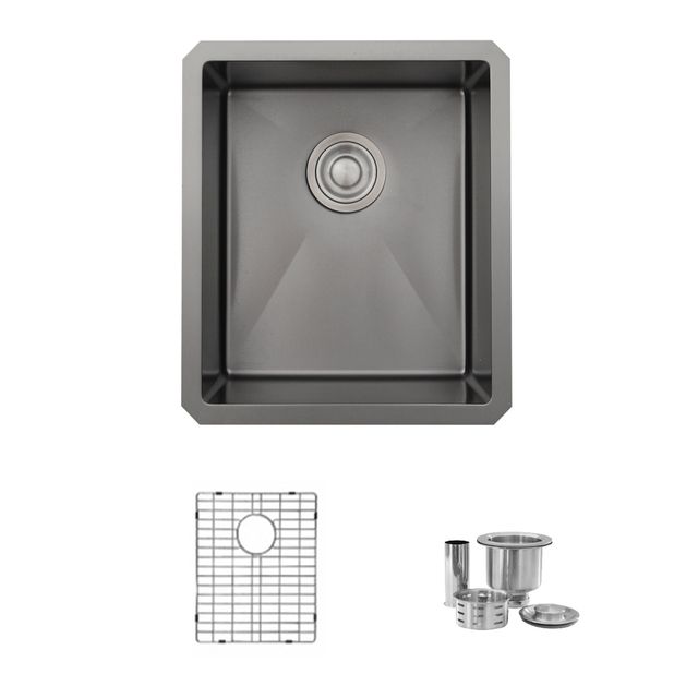 16 inch graphite black stainless steel kitchen sink
