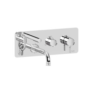 Wall mount tub faucet with retractable hose Alyss chrome