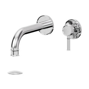 Wall mount lavatory faucet Alyss chrome with (overflow) drain
