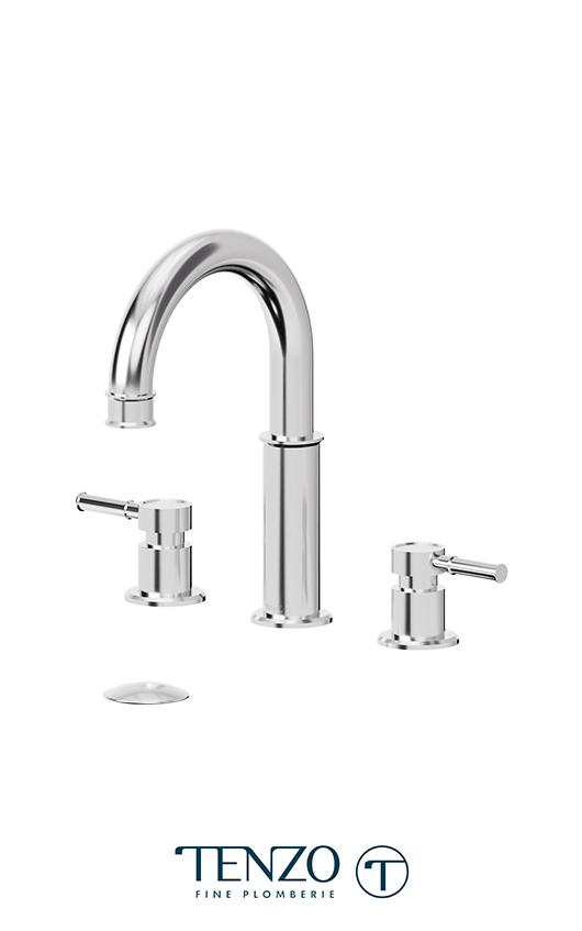 Alyss 8in lavatory faucet chrome with (overflow) drain