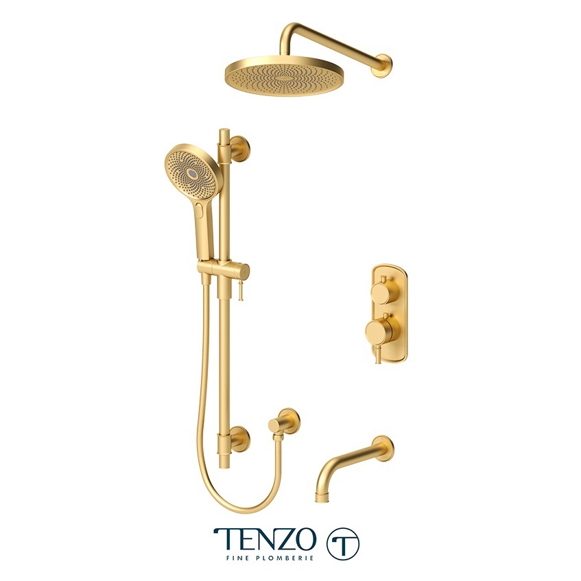 Alyss T-Box kit 3 functions thermo brushed gold finish