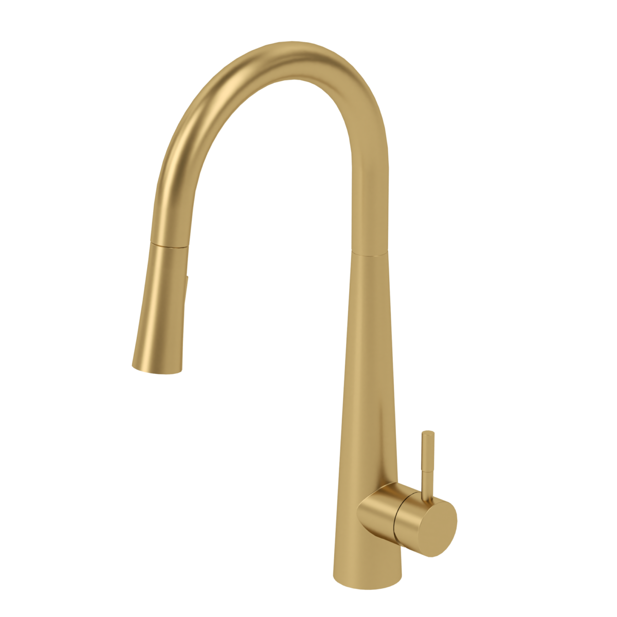 Single-handle kitchen faucet Aviva with pull-down & 2-Function hand shower brushed gold