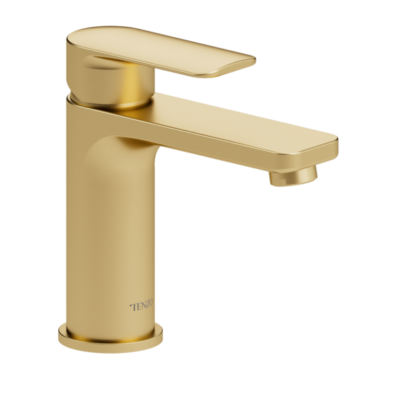 Delano single hole lavatory faucet brushed gold