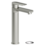 Delano single hole tall lavatory faucet brushed nickel with (overflow) drain