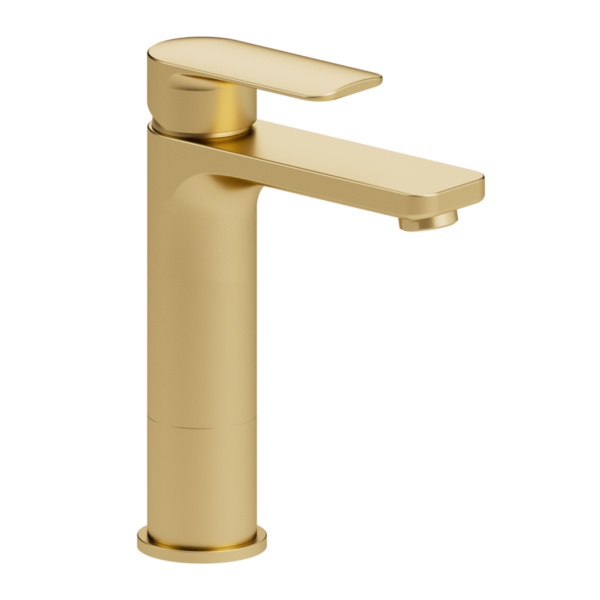 Delano single hole tall lavatory faucet brushed gold