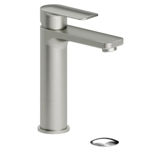 Delano single hole tall lavatory faucet brushed nickel with (overflow) drain