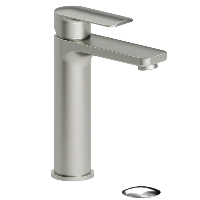 Delano single hole tall lavatory faucet brushed nickel with (overflow) drain