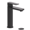 Delano single hole tall lavatory faucet matte black with (overflow) drain