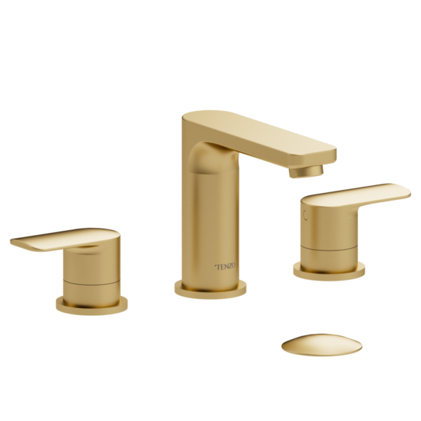 Delano 8in lavatory faucet brushed gold with (overflow) drain