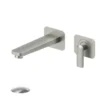 Wall mount lavatory faucet Delano brushed nickel with (overflow) drain