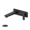 Wall mount lavatory faucet Delano matte black with (overflow) drain