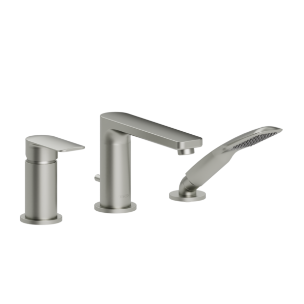 Deck mount 3 pcs tub filler Delano brushed nickel