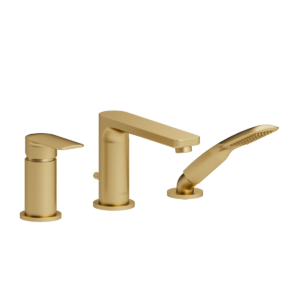 Deck mount 3 pcs tub filler Delano brushed gold
