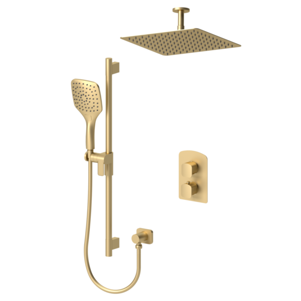 Delano T-Box kit 2 functions pres bal brushed gold finish