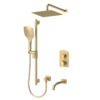 Delano T-Box kit 3 functions pres bal brushed gold finish