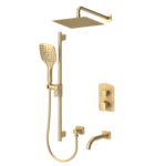 TENZO DEPB33-501115 Delano T-Box kit 3 functions pres bal brushed gold finish