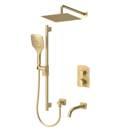 TENZO DEPB33-501115 Delano T-Box kit 3 functions pres bal brushed gold finish