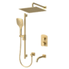 Delano T-Box kit 3 functions pres bal brushed gold finish