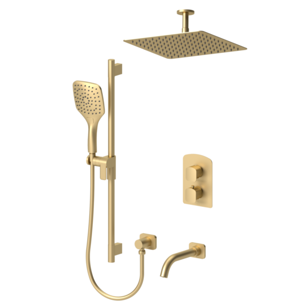 Delano T-Box kit 3 functions pres bal brushed gold finish